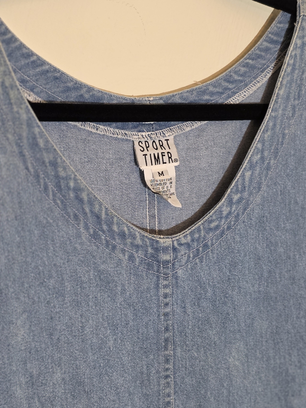 Sport Timer Light Wash Denim Tank Top - Picture 2 of 5